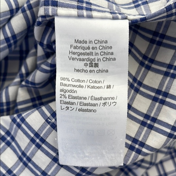 J. Crew Flex Thompson Flex Wrinkle Free Blue and White Shirt Large - Picture 9 of 17